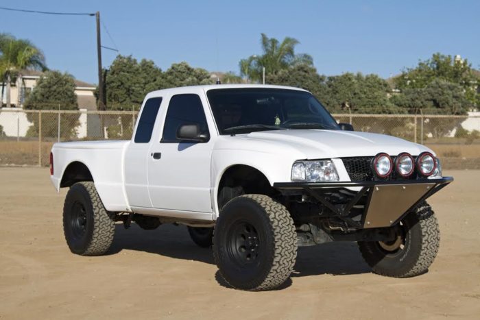 White Ford Ranger Prerunner Truck