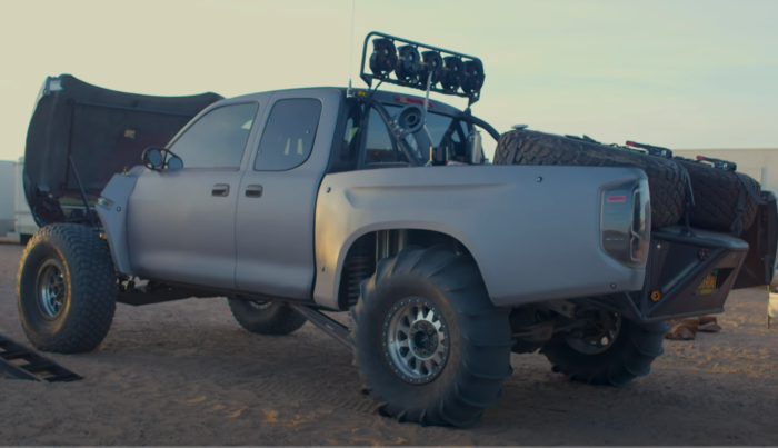 Side view of trohpy truck tundra