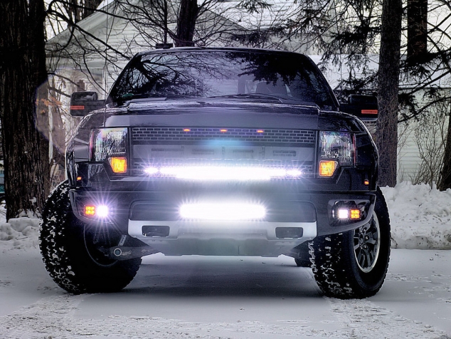 Ford raptor lights at night #6